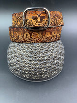 Stamped Leather Belt - Grateful Nature