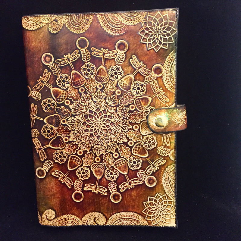 Stamped Leather Journal - Dragonflies 