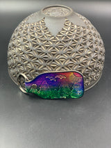 Stamped Leather Keychain - Trees