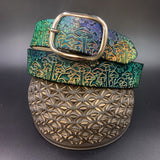 Stamped Leather Belt - Mushrooms