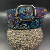 Stamped Leather Belt - Wolf