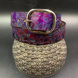 Stamped Leather Belt - Mushrooms
