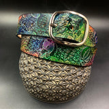Stamped Leather Belt - Grateful Geometry