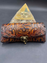 Stamped Leather Glasses Case - Grateful