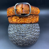 Stamped Leather Belt - Panic
