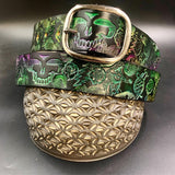 Stamped Leather Belt - Terrapins