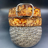 Stamped Leather Belt - Grateful
