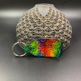 Stamped Leather Keychain - Hibiscus Flower