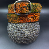 Stamped Leather Belt - Grateful Geometry