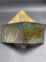 Stamped Leather Bifold Wallet - Lightning