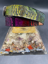 Stamped Leather Belt - Crystal Funk