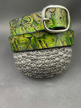 Stamped Leather Belt - Music