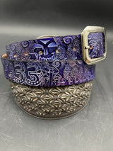 Stamped Leather Belt - BMFS Purple