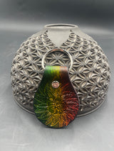 Stamped Leather Keychain - Hibiscus Flower