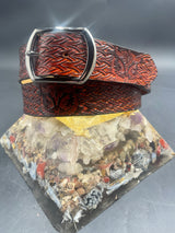 Stamped Leather Belt - Weave