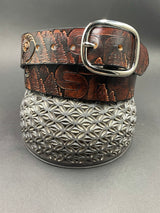 Stamped Leather Belt - Music