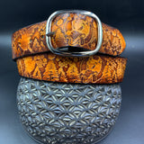 Stamped Leather Belt - Trees