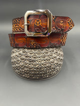 Stamped Leather Belt - Music