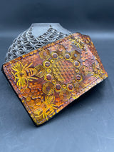 Stamped Leather Bifold Wallet - Bees