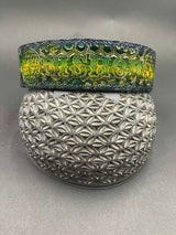 Large Stamped Leather Dog Collar - Sacred Geometry