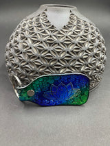 Stamped Leather Keychain - Lotus