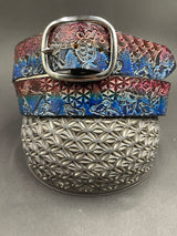 Stamped Leather Belt - Terrapins