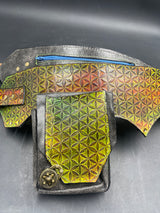 Stamped Leather Utility Hip Belt - Flower of Life Pattern