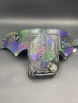 Stamped Leather Utility Hip Belt - Flower of Life