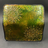 Stamped Leather Bifold Clutch - Mandala