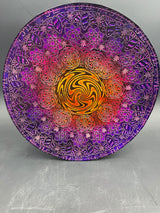 12 Inch Stamped Leather Coaster - Swirl