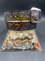 Stamped Leather Belt - Sphinx Wigwag