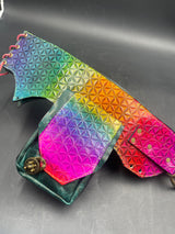 Stamped Leather Utility Hip Belt - Flower of Life Pattern