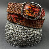 Stamped Leather Belt - Grateful Geometry