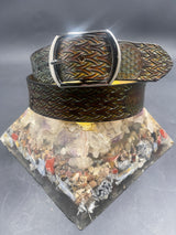 Stamped Leather Belt - Weave