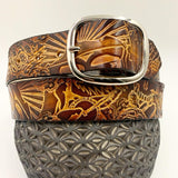 Stamped Leather Belt - Grateful