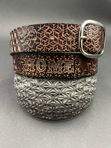 Stamped Leather Belt - Panic