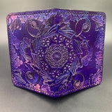 Stamped Leather Passport Wallet - Mandala Cruise