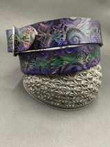 Stamped Leather Belt - Terrapins