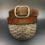 Stamped Leather Belt - Octagon Pattern