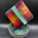 Stamped Leather Bifold Clutch - Honeycomb