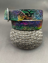 Stamped Leather Belt - Mushrooms