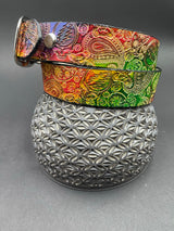 Stamped Leather Belt - Paisley
