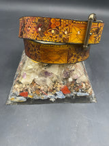 Stamped Leather Belt - Honeycomb Funk