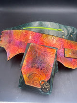 Stamped Leather Utility Hip Belt - Roses