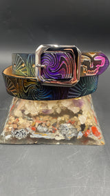 Stamped Leather Belt - Sphinx Wigwag