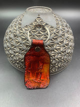 Stamped Leather Keychain - H