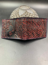 Carved Leather Bifold Wallet - Steelie Red