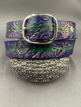 Stamped Leather Belt - Terrapins