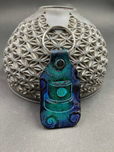 Stamped Leather Keychain - Spray Paint Cap
