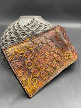 Stamped Leather Bifold Wallet - Sacred Geometry